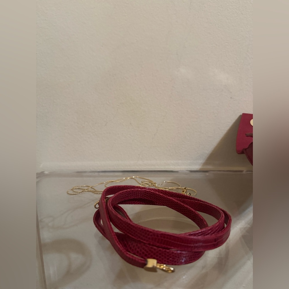 Lee Wolfe Monkey Purse Bag Lizard Red - Picture 9 of 11